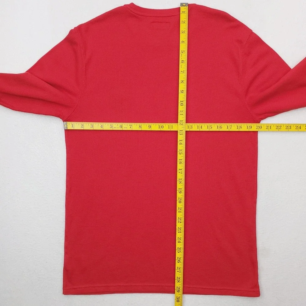 Polo Ralph Lauren Pajama Top Mens Large Red Thermal Waffle Knit Polo Bear Sleep